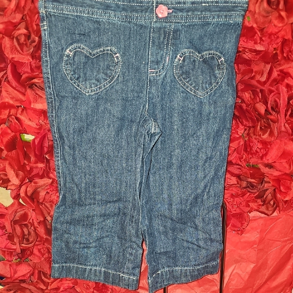 Jumping Beans Denim Cropped Jeans with Heart Details Size 6